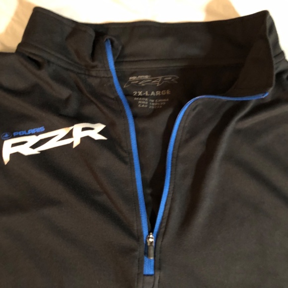 black and blue Polaris RZR quarter-zip tech hoodie lightweight polyester - Picture 9 of 9